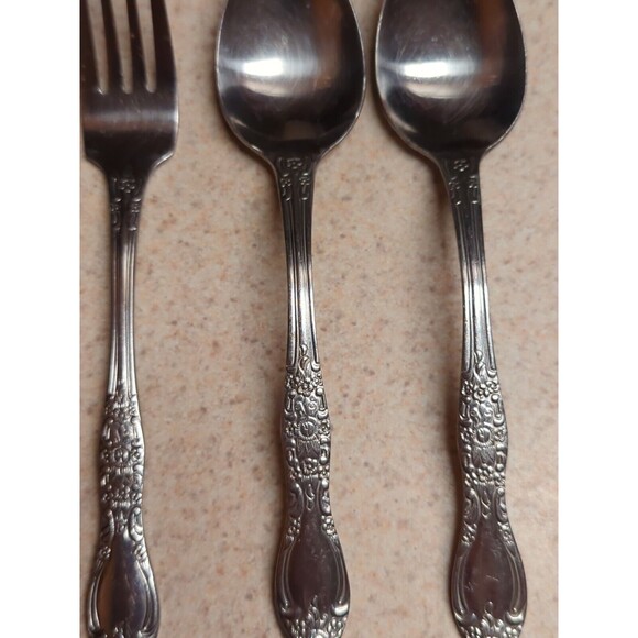 Northland CAROLINA Spoons Fork Korea Stainless Flatware Floral Rose - Picture 3 of 12
